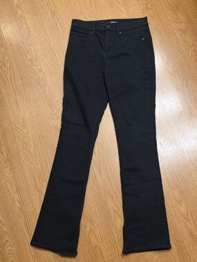 Express Mid-rise Skyscraper Black Jeans with Split Hem Size 6R